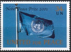 UN flag, Nobel Peace Prize (esimerkkikuva)