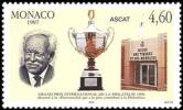 Monaco 1997 - Intl. Grand Prix of Philately. Prince Rainier III., cup, entrace.