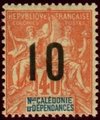Uusi-Kaledonia 1912 - Navigation and Commerce overprint 10 blk over 40c Uusi-Kaledonia 1912 - Navigation and Commerce overprint 10 blk over 40c