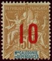 Uusi-Kaledonia 1912 - Navigation and Commerce overprint 10 red over 50c