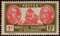 New Caledonia 1928 - Admiral de Bougainville and Count de La Perouse 1f New Caledonia 1928 - Admiral de Bougainville and Count de La Perouse 1f