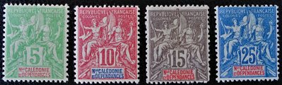 Uusi-Kaledonia 1900 - Navigation and Commerce 5, 10, 15, 25c (4) Uusi-Kaledonia 1900 - Navigation and Commerce 5, 10, 15, 25c (4)