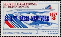 Uusi-Kaledonia 1977 - Concorde First Flight Paris - New York, Overprint Uusi-Kaledonia 1977 - Concorde First Flight Paris - New York, Overprint
