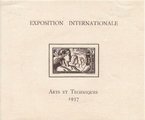 New Caledonia 1937 - International Exhibition of Paris Souvenir sheet New Caledonia 1937 - International Exhibition of Paris Souvenir sheet