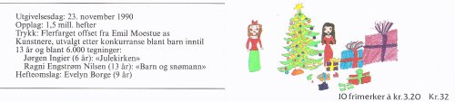 Christmas postage stamps 1990 - Childrens drawings (booklet)