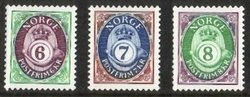 Norway 1991 - Post horn and crown type 6,7,8kr, paper x (3)