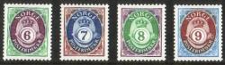 Norja 1991 - Post horn and crown type 6,7,8,9kr, paper y (4) Norja 1991 - Post horn and crown type 6,7,8,9kr, paper y (4)