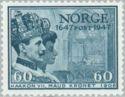 Norja 1947 - Norwegian Post Office, 300th anniv.10/11 - 60 o King Haakon VII and Queen Maud