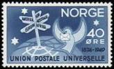 Norway 1949 - UPU 75th anniv. 3/3 - Symbolical of the UPU