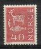 Norway 1963 - 40 ore Reindeer, fish and animal trap, redl, paper type x