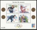 Norja 1990 - Winter Olympic Gold Medalists from Norway (Lillehammer 1994) 1990 Souvenir Sheet