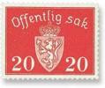 Norja 1939 - 20 o red Offentlig Sak small format, unwatermark