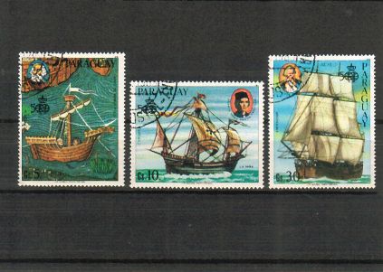 Paraguay 1985 - Discovery of America 500th Anniv. Explorers, ships (3) Paraguay 1985 - Discovery of America 500th Anniv. Explorers, ships (3)