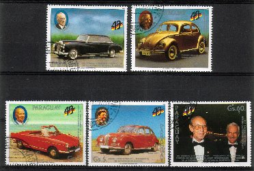 Paraguay 1989 - Famous men and automobiles (5) Paraguay 1989 - Famous men and automobiles (5)