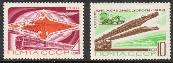 Venäjä NL (CCCP) 1968 - Railroad transportation (2)