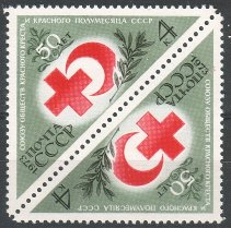 Russia SU (CCCP) 1973 - Union of Red Cross and Red Crescent in USSR (pair 1x2)