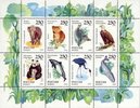 Venäjä 1993 - Wildlife (Miniature sheet of 8) Venäjä 1993 - Wildlife (Miniature sheet of 8)