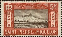 St. Pierre ja Miquelon 1932 - Lighthouse 5 Fr St. Pierre ja Miquelon 1932 - Lighthouse 5 Fr