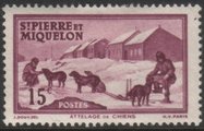 St. Pierre ja Miquelon 1938 - Country Motifs 15c Dog team St. Pierre ja Miquelon 1938 - Country Motifs 15c Dog team