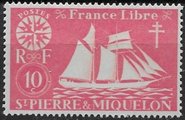 St. Pierre ja Miquelon 1942 - St. Malo Fishing Schooner 10c St. Pierre ja Miquelon 1942 - St. Malo Fishing Schooner 10c