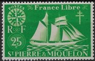 St. Pierre ja Miquelon 1942 - St. Malo Fishing Schooner 25c St. Pierre ja Miquelon 1942 - St. Malo Fishing Schooner 25c