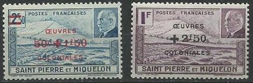St. Pierre ja Miquelon 1944 - Marschall Pétain overprint (2) St. Pierre ja Miquelon 1944 - Marschall Pétain overprint (2)
