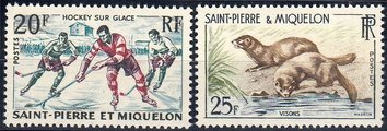 St. Pierre ja Miquelon 1959 - Ice Hockey, Mink St. Pierre ja Miquelon 1959 - Ice Hockey, Mink
