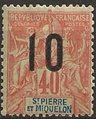 St. Pierre ja Miquelon 1912 - Navigation and Commerce 40c overprint 10c St. Pierre ja Miquelon 1912 - Navigation and Commerce 40c overprint 10c