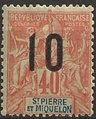 St. Pierre ja Miquelon 1912 - Navigation and Commerce 40c overprint 10c