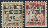 St. Pierre ja Miquelon 1925 - Postage Due Stamps 1925 (2) St. Pierre ja Miquelon 1925 - Postage Due Stamps 1925 (2)