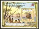 St. Vincent Grenadines 1988 - Great Explorers Columbus ship Souvenir Sheet St. Vincent Grenadines 1988 - Great Explorers Columbus ship Souvenir Sheet