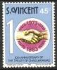 St. Vincent 1983 - 10th anniv. of Caribbean Free Trade Assoc Chaguaramas 1/4 - Handshake