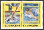 St. Vincent 1984 - 1984 Summer Olympics 5+6/8 pair - Swimming