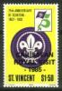 St. Vincent 1985 - CARIBBEAN / ROYAL VISIT - 1985 - overprint 5/8 - Scout Emblem