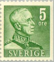 Ruotsi 1941 - King Gustaf V 5 ore green. right Ruotsi 1941 - King Gustaf V 5 ore green. right
