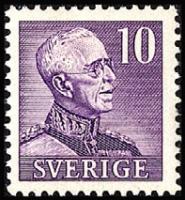 Ruotsi 1939 - King Gustaf V 10 ore violet