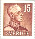 Ruotsi 1942 - King Gustaf V 15 ore red-brown Ruotsi 1942 - King Gustaf V 15 ore red-brown