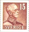 Sweden 1942 - King Gustaf V 15 ore red-brown