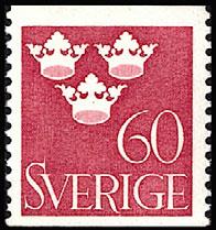 Sweden 1939 - Three Crowns 60 ore lilac-carmine