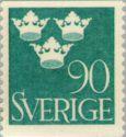 Sweden 1939 - Three Crowns 90 ore green blue