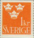 Sweden 1939 - Three Crowns 1kr orange