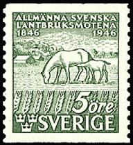 Ruotsi 1946 - Centenary of Swedish agricultural shows 1/2 A Ruotsi 1946 - Centenary of Swedish agricultural shows 1/2 A