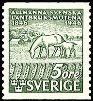 Ruotsi 1946 - Centenary of Swedish agricultural shows 1/2 A