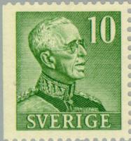 Ruotsi 1948 - King Gustaf V 10 ore green, left Ruotsi 1948 - King Gustaf V 10 ore green, left