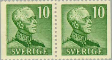 Ruotsi 1948 - King Gustaf V 10 ore green, pair Ruotsi 1948 - King Gustaf V 10 ore green, pair