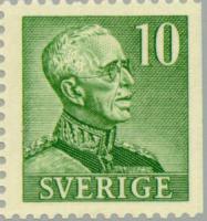 Ruotsi 1948 - King Gustaf V 10 ore green, right