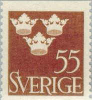 Sweden 1948 - Three Crowns 55 ore brown