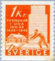 Ruotsi 1948 - Centenary of the Swedish pioneers settlement in the USA, 1kr