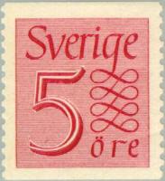 Ruotsi 1951 - Numeral 5 ore (Lettering in color)