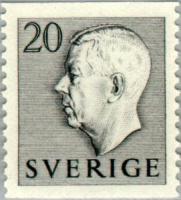 Ruotsi 1952 - Gustaf VI Adolf (Letters in color) 20 ore black-grey Ruotsi 1952 - Gustaf VI Adolf (Letters in color) 20 ore black-grey